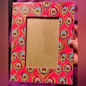 New Neon Peacock Feathers Acrylic Frame